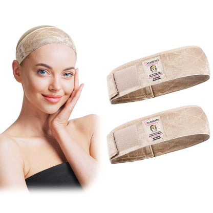 Dreamlover Non-Slip Nude Wig Headband, Elastic Wig Band, 2 Pieces