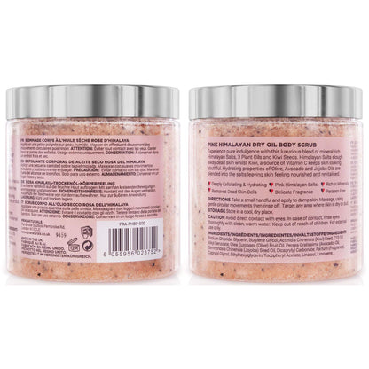 Exfoliante corporal PraNaturals de Sal rosada del Himalaya 500g, rico en vitaminas y minerales nutritivos, elimina las células cutáneas muertas y rejuvenece la piel, apto para todo tipo de piel.