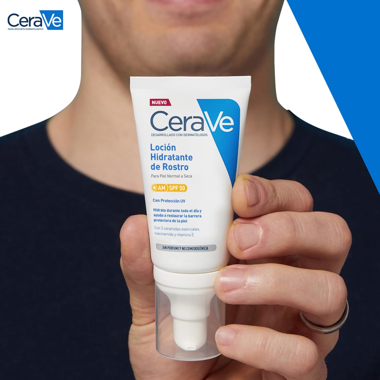 CeraVe Loción Hidratante SPF 50 – Protección y Cuidado Diario para Rostro (50 ml)