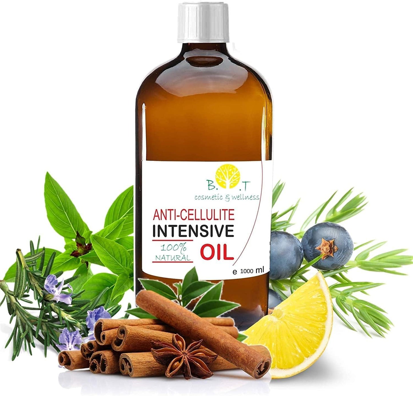 Aceite Anticelulitico Reductor Potente, Revelación Verano 2024, Adelgazante 100% Natural, Penetra 6 veces mejor que una crema anticelulítica, 6 X más resultados, Prevención Estrías, 1000 ml