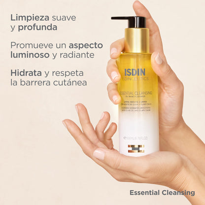 Isdinceutics Essential Cleansing, Aceite Limpiador Facial Suave Y Ligero De Textura Oil-to-milk Con 85% De Ingredientes De Origen Natural, 200 Mililitro