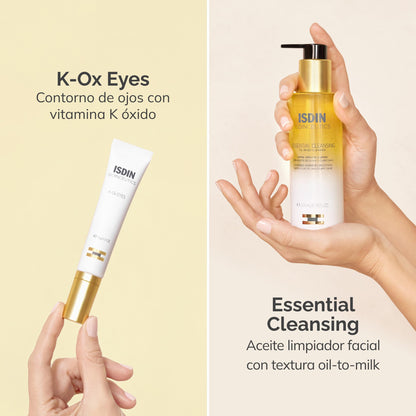 ISDIN Isdinceutics PACK K-Ox Eyes - Crema Contorno de Ojos + Essential Cleansing 27g Mini Talla Limpiador Facial