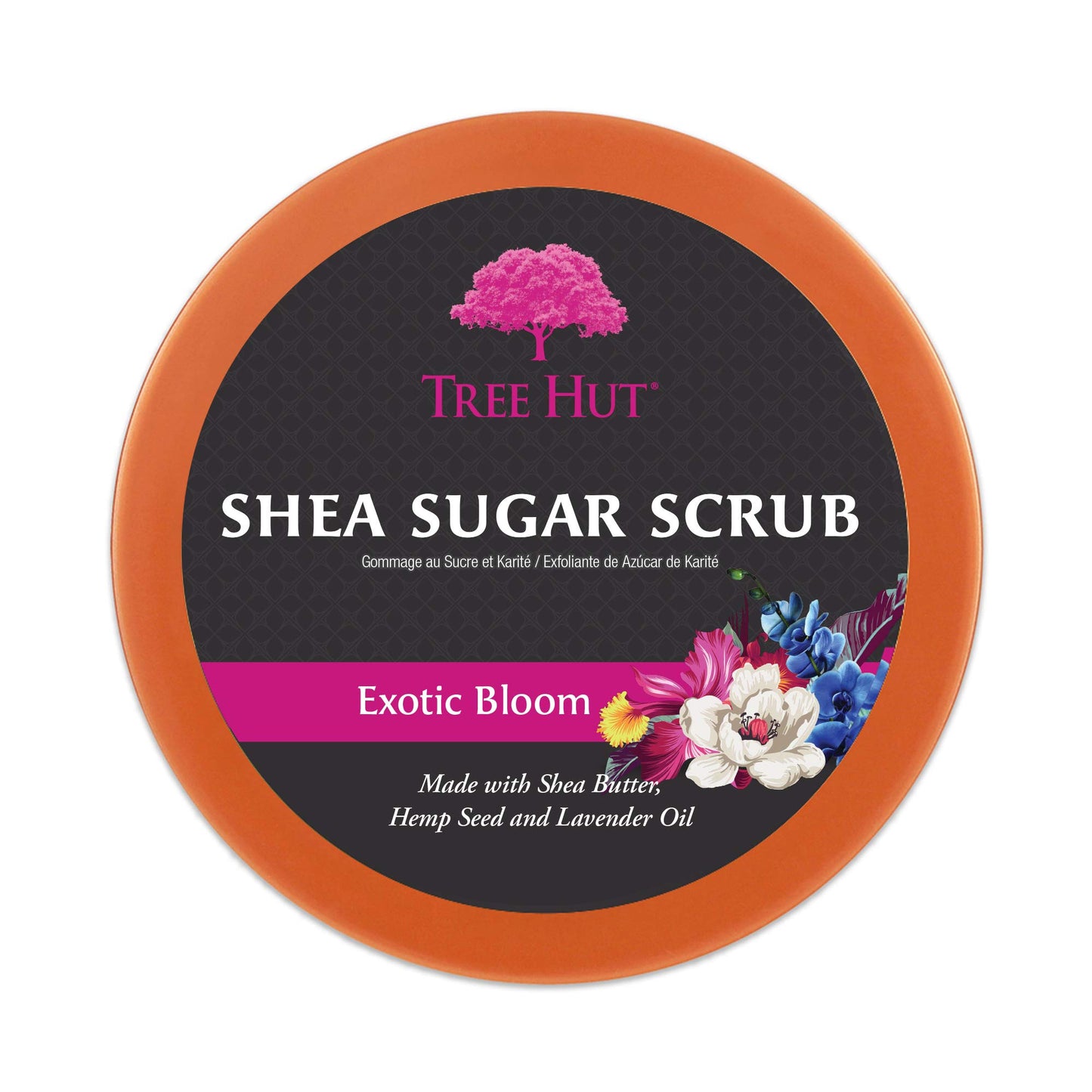 Tree Hut - Exfoliante Corporal de Azúcar - Exotic Bloom - Bote 510 g - Contiene Vitamina C y Manteca de Karité - Ayuda a Restaurar el Brillo de la Piel - Nutre en Profundidad y Suaviza la Piel Seca