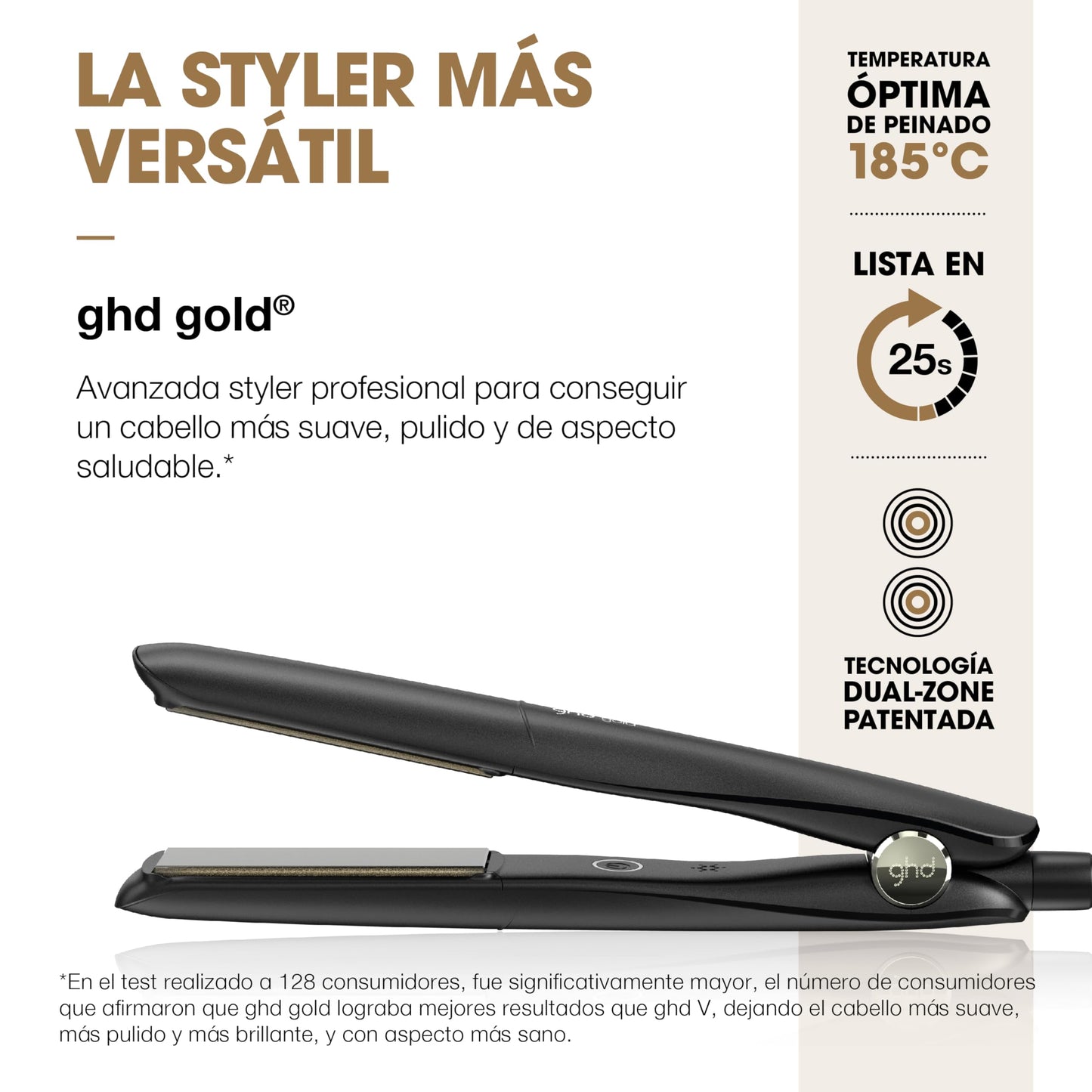 Plancha de Pelo ghd Gold - Profesional para Alisar, Rizar y Ondular