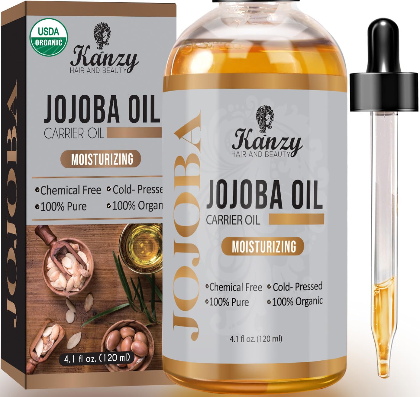 Aceite de Jojoba 100% Puro y Orgánico 120ml - Kanzy