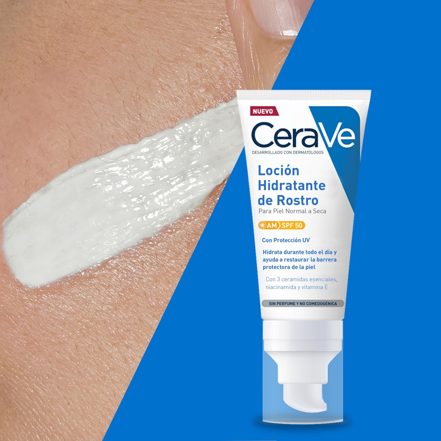 CeraVe Loción Hidratante SPF 50 – Protección y Cuidado Diario para Rostro (50 ml)