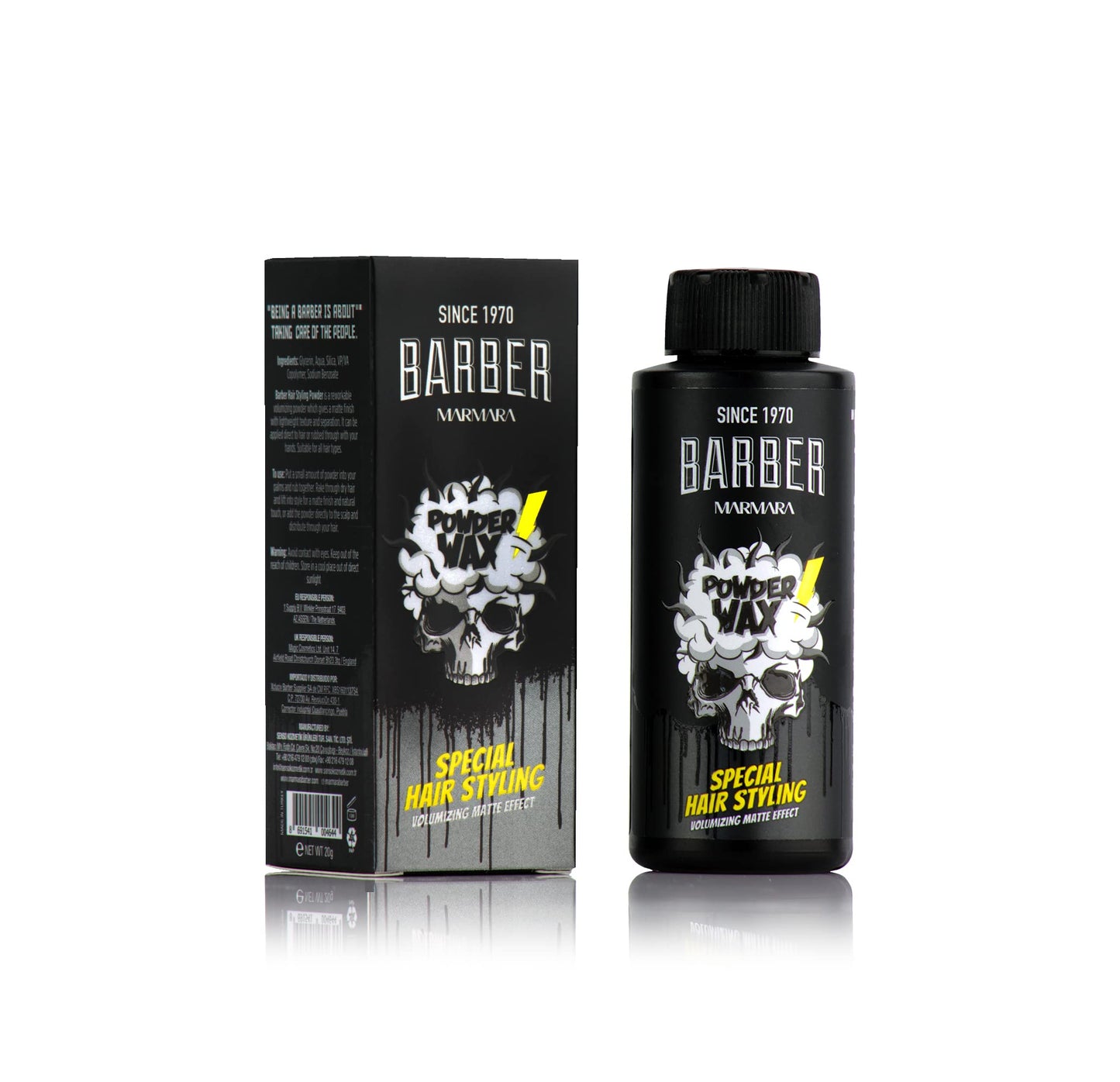 BARBER MARMARA Polvos Capilares 20 g - Volumen y Textura Mate, Para Peinados Naturales de Hombres y Mujeres