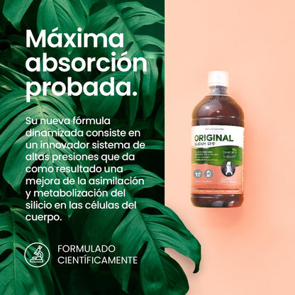 G7 Original. Fórmula Mejorada. Suplemento De Silicio Líquido Vegano Que Favorece La Producción De Colágeno. Refuerza Huesos Y Articulaciones Y Aumenta Elasticidad De La Piel. 1 Litro.