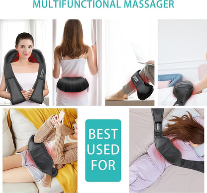 AERLANG Neck Massager, Neck and Shoulder Massager Back Massager 4D Deep Tissue Kneading Massager, Use at Home, Office, Car, Gifts for Women, Men, Mom and Dad