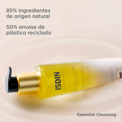 Isdinceutics Essential Cleansing, Aceite Limpiador Facial Suave Y Ligero De Textura Oil-to-milk Con 85% De Ingredientes De Origen Natural, 200 Mililitro