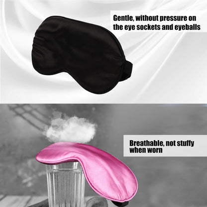 2 Pieces Sleep Mask, Ultra-Soft Silk Sleep Mask with Adjustable Elastic Strap, Sleeping Eye Mask for Men, Women and Children (Black, Pink)