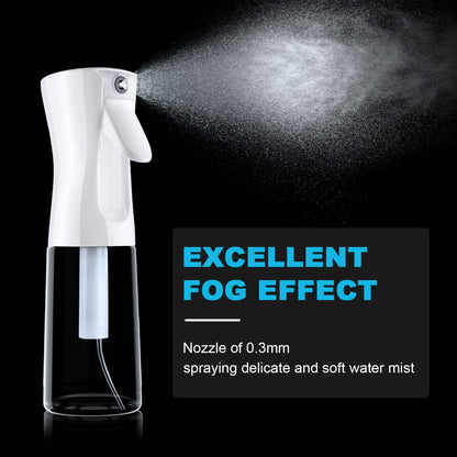 URAQT Hairdressing Water Spray Bottle, 200ml Fine Mist Continuous Sprayer, Refillable Hair Spray Bottle, Empty Spray Bottles for Hair Styling, Plants, Pets, Cleaning (White)