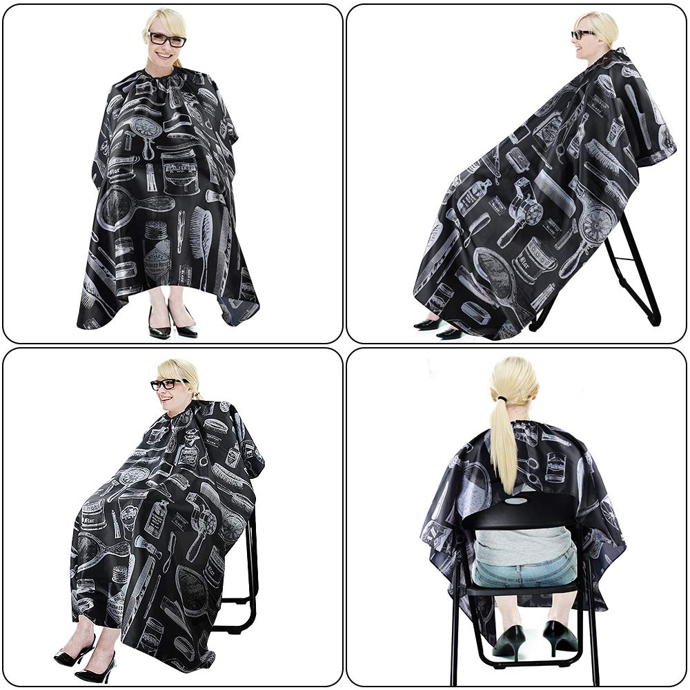 URAQT Capa de Peluquería Profesional Ajustable, 120 x 140 cm