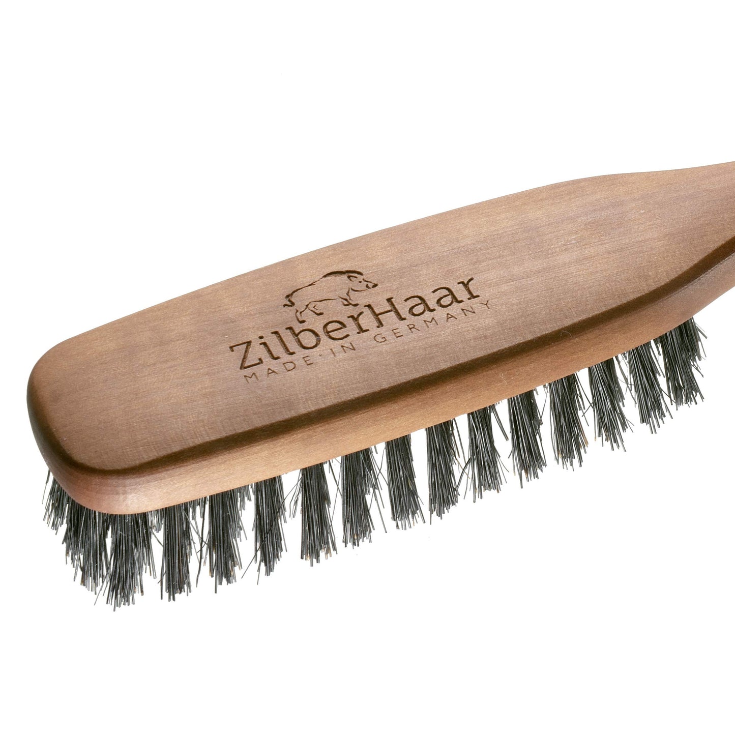 ZilberHaar - Cepillo para Pelo largo y Barba - 100% Auténticas Cerdas de Jabalí Duro de Primer Corte - Cuidado Facial Masculino Compatible con todos los Bálsamos y Aceites para Barba