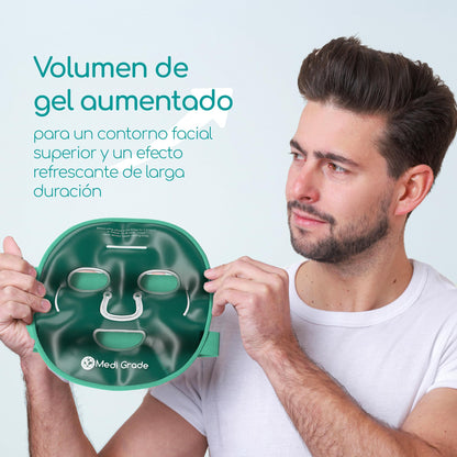 Antifaz de Gel Frío y Mascara para Ojos – Tecnología de Gel Facial de Medi Grade – Set para Cuidado Mujer y Hombre, Mascara de Frio para Cara Ojos y Anti Ojeras