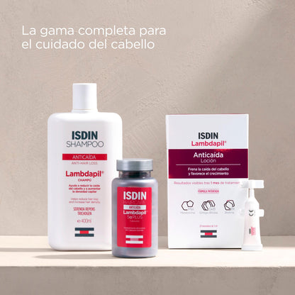 ISDIN Lambdapil 5 Alfa Plus, 60 Cápsulas Anticaída del Cabello, Duración 2 meses, Complemento Alimenticio para la caída Progresiva del cabello, con Zinc, Biotina, Serenoa repens, Vitaminas Grupo B