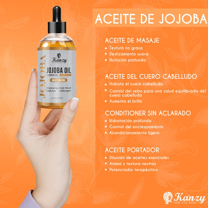 Aceite de Jojoba 100% Puro y Orgánico 120ml - Kanzy