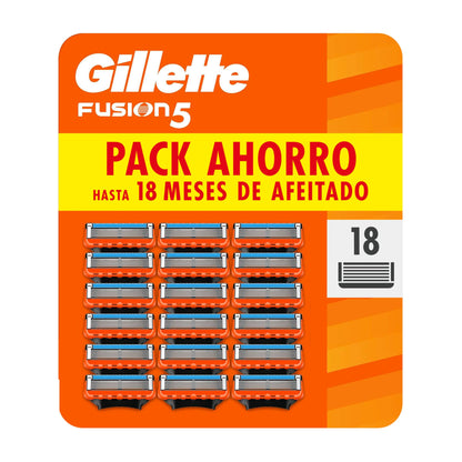 Gillette Fusion5 - 18 Cuchillas de Recambio para Afeitado Apurado