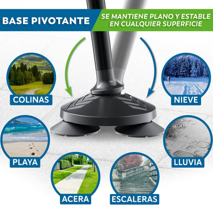HONEYBULL Bastón Retráctil Ajustable para Adulto Mayor - Negro