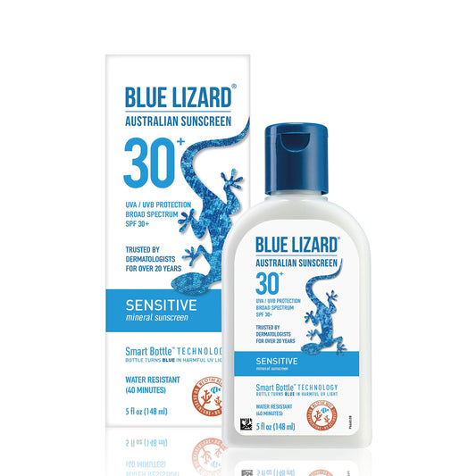 Blue Lizard Crema Solar para Piel Sensible SPF 30+ – Protección UVA/UVB (148 ml)