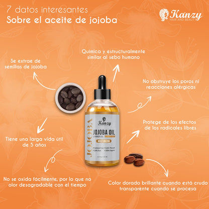 Aceite de Jojoba 100% Puro y Orgánico 120ml - Kanzy