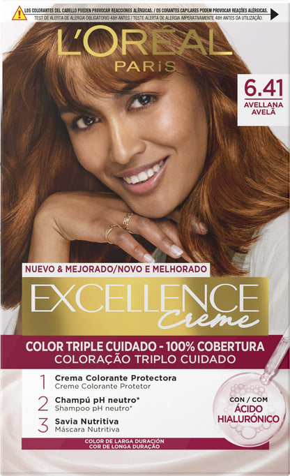 L´ORÉAL PARIS Excellence Creme Permanent Dye - Shade 6.41 Hazelnut