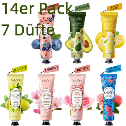 Handcreme Paquete de 14 Cremas de Manos, Crema Hidratante Para Manos Secas y Agrietadas, Crema Hidratante Para Manos, pies, Día y Noche, set de Regalo de Crema Corporal (420 ml)