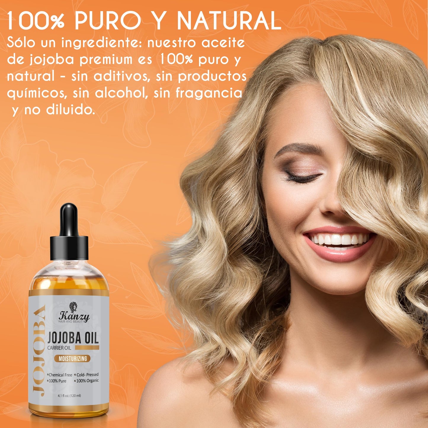 Aceite de Jojoba 100% Puro y Orgánico 120ml - Kanzy