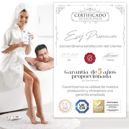 Essy Lima Eléctrica Pies Durezas Exfoliante Callos para Pies Electrico Pedicura Lima Pies Durezas Recargable Profesional Pulidor de Callos Cuidado Talon con 5 Rodillos de Recambio (Blanco)