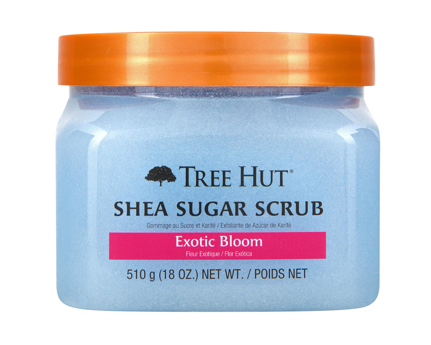 Tree Hut - Exfoliante Corporal de Azúcar - Exotic Bloom - Bote 510 g - Contiene Vitamina C y Manteca de Karité - Ayuda a Restaurar el Brillo de la Piel - Nutre en Profundidad y Suaviza la Piel Seca