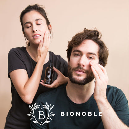 Bionoble Aceite de Argán Orgánico – 100% Puro y Prensado en Frío para Rostro, Cuerpo, Cabello y Barba (50 ml)