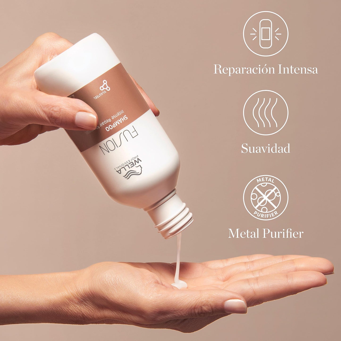 Wella Professionals Fusion – Champú de Reparación Intensa para Cabello Seco y Dañado, 1L