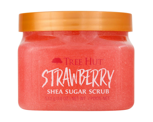 Tree Hut - Exfoliante Corporal de Azúcar - Strawberry - Bote 510 g - Contiene Ácido Beta Hidróxido y Manteca de Karité - Ayuda a Restaurar el Brillo de la Piel - Nutre y Suaviza la Piel Seca