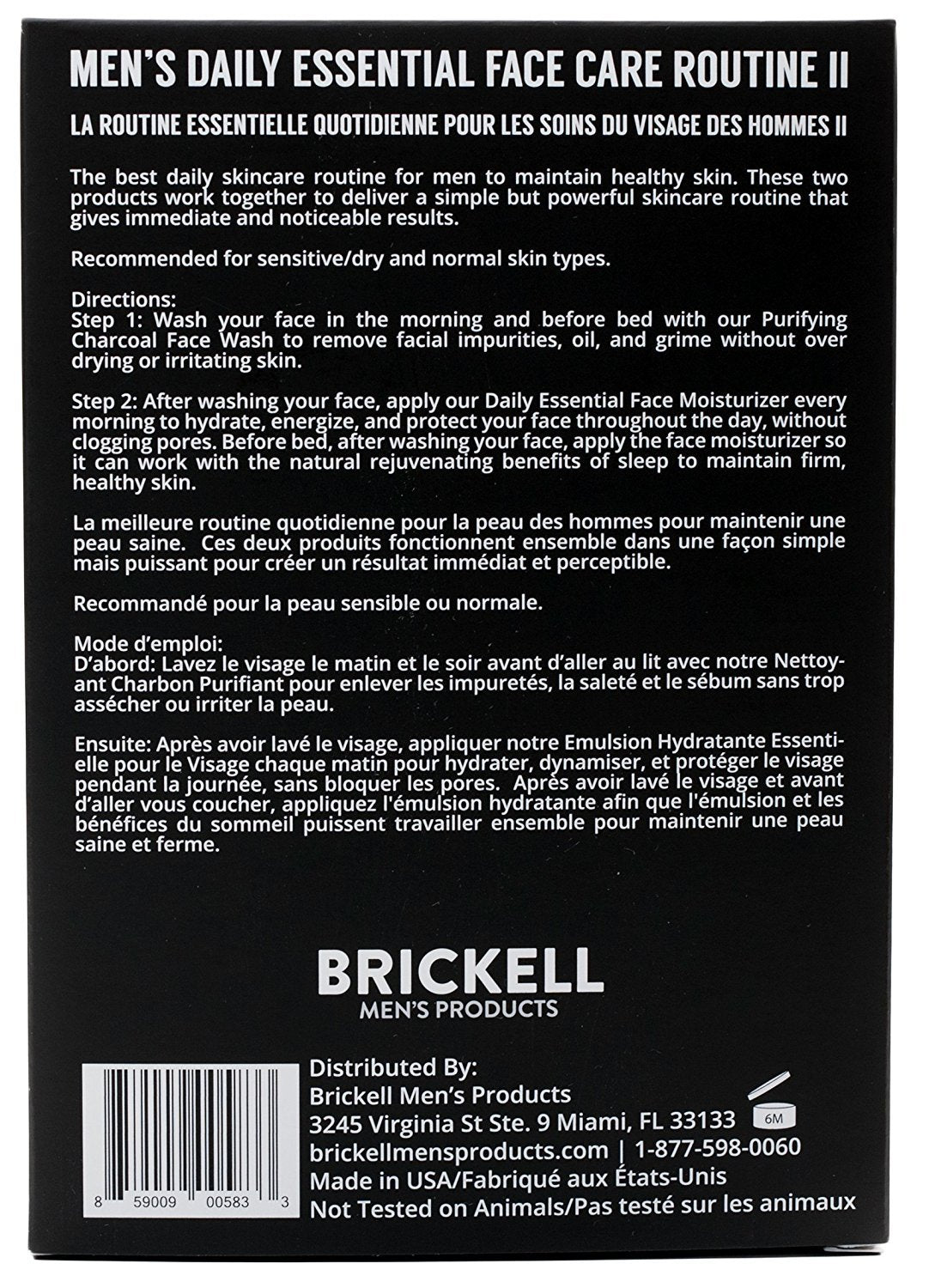 Brickell Men's Products – Essential Daily Facial Care Routine II – Facial Cleansing Gel and Facial Moisturizer – Natural and Organic, Scented