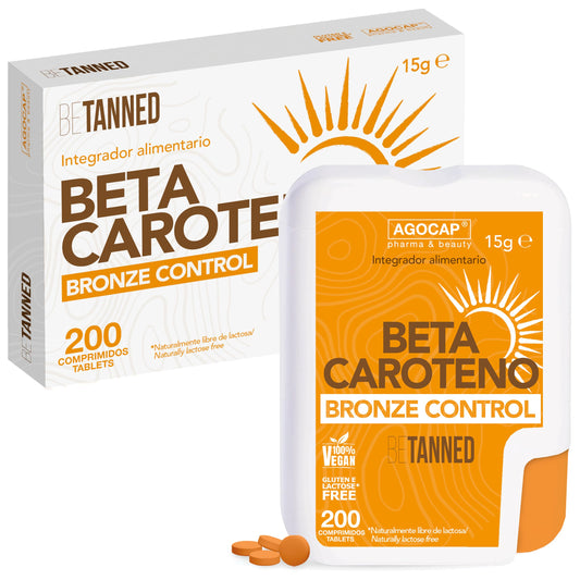 Acelerador Bronceado - BETACAROTENO. Suplemento de bronceado, 200 Comprimidos, Betacaroteno para bronceado fuerte, Estimula la producción de melanina, Bronceador. Betacaroteno capsulas bronceado