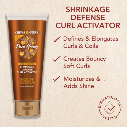 Creme of Nature - Pure Honey Curl Activator, with Pure Honey, Coconut Oil and Shea Butter, Defines, Lengthens and Prolongs Curls, No Rinse, for Curly Hair - 310 ml