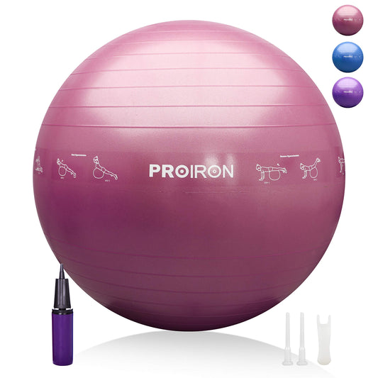 PROIRON Pelota de Pilates 65cm - Anti-Burst con Patrón de Pose